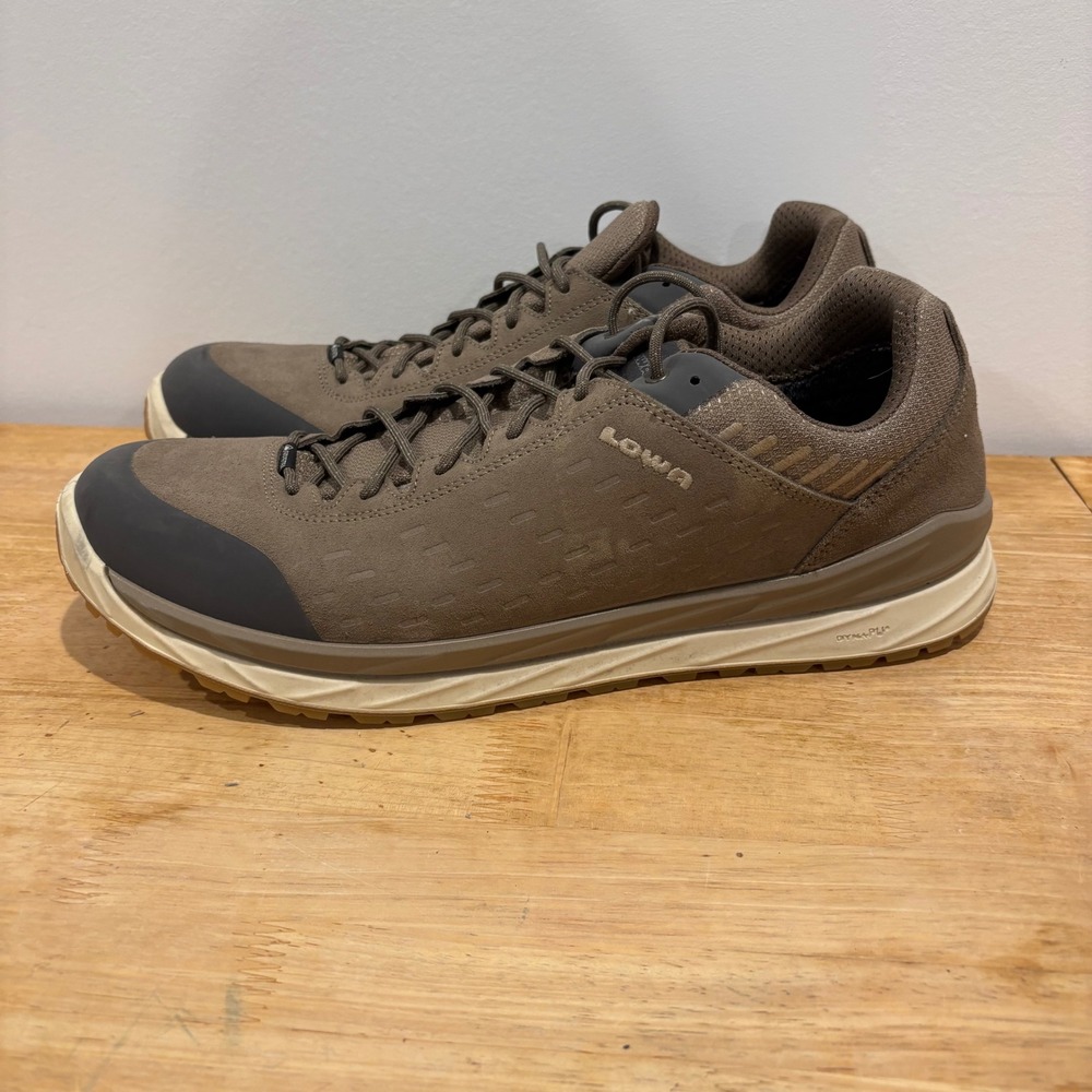 LOWA Malta GTX Lo Hiking Shoes Mens Brown Size 14 Waterproof Suede Sneakers